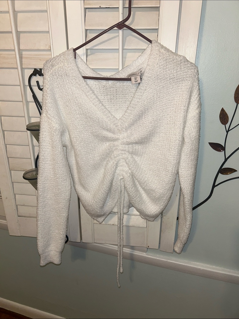 White knit sweater